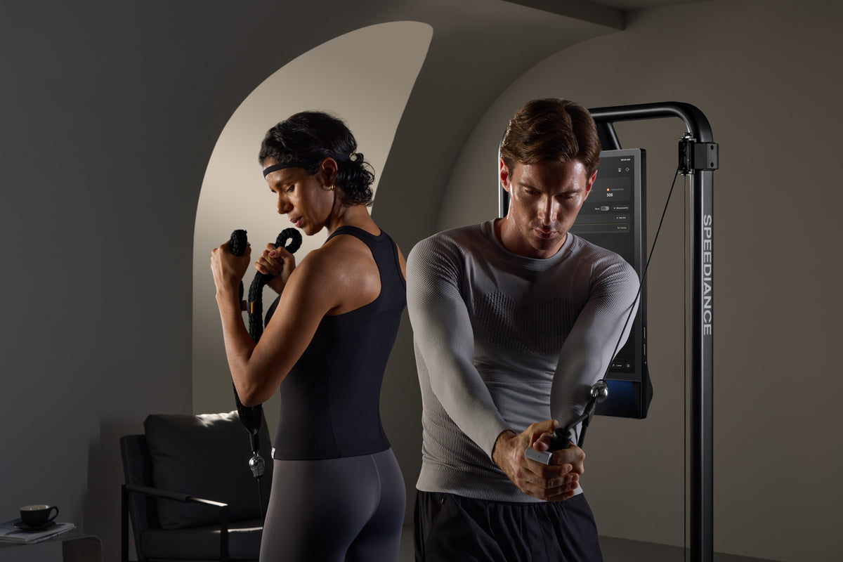 Two people training side by side on Gym Monster 3