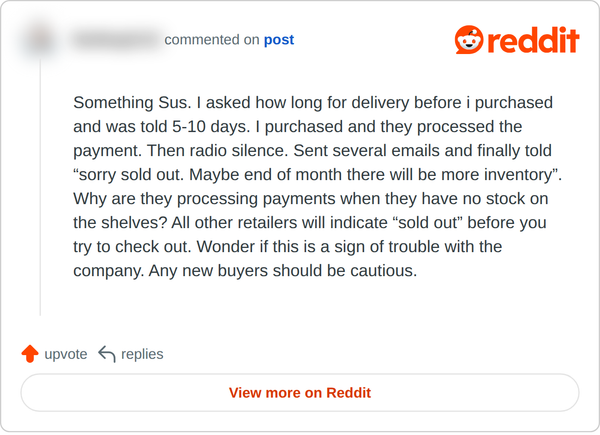 Paid, then told it was sold out